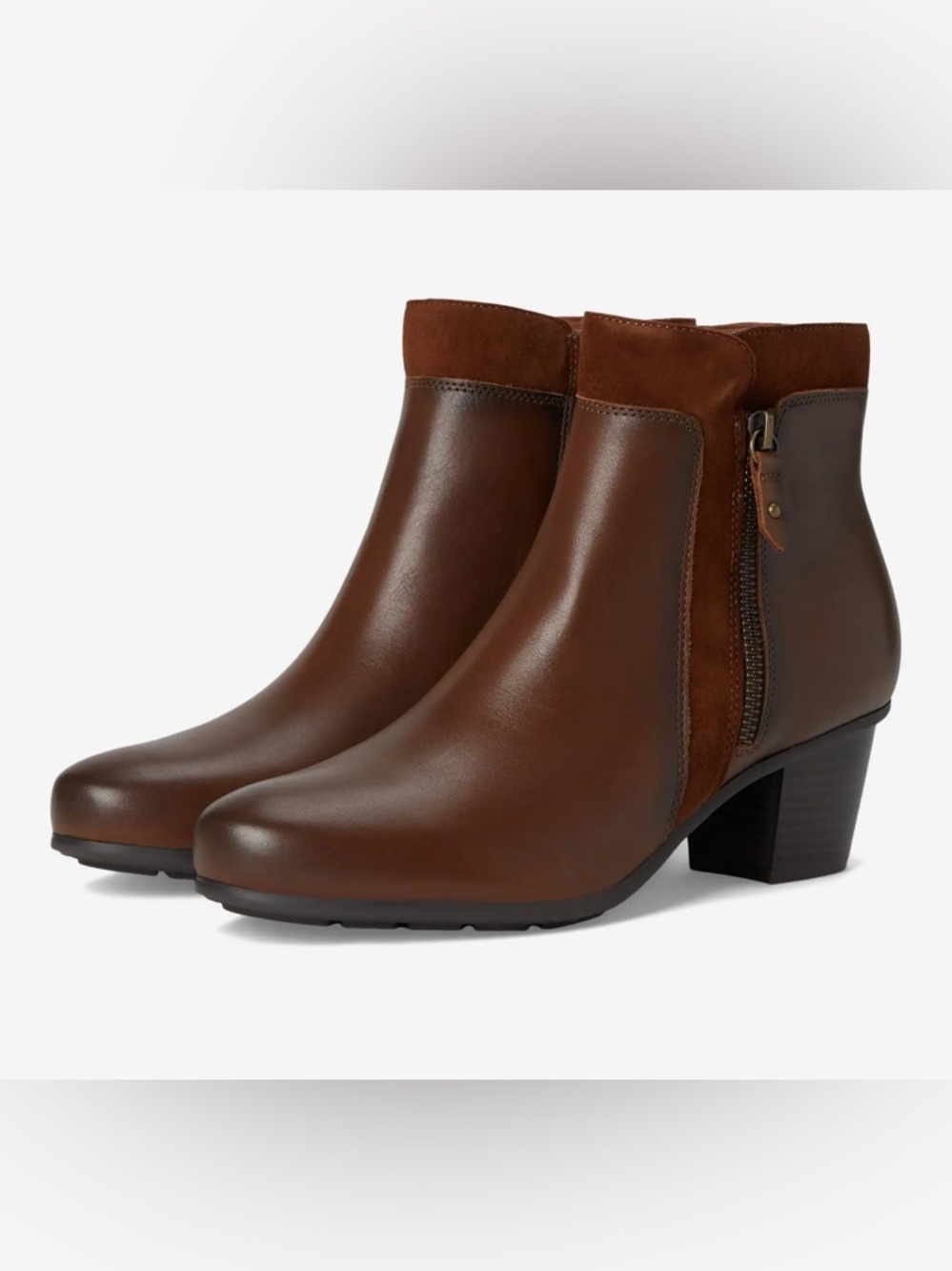 Cobb Hill Wynter Women's Brown Leather Zip Ankle Boots booties size 9 NEW